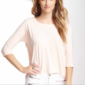 Michael Stars High Low Blouse Pink Peach One Size